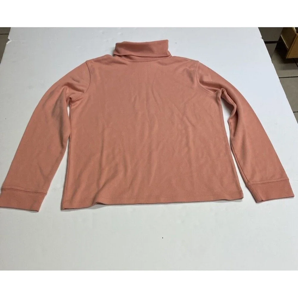 Hasting & Smith Women's Pink Solid Turtleneck Long Sleeve Knit T-Shirt M